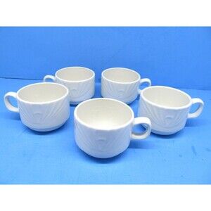 Dudson Olympus White Coffee Cups Bundle of 5
